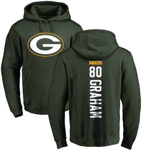 Men Green Bay Packers Green #80 Graham Jimmy Backer Nike NFL Pullover Hoodie Sweatshirts